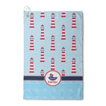 Light House & Waves Waffle Weave Golf Towel (Personalized)