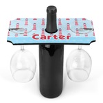 Light House & Waves Wine Bottle & Glass Holder (Personalized)