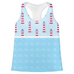 Light House & Waves Womens Racerback Tank Top - Small