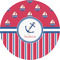 Sail Boats & Stripes 1" Multipurpose Round Labels - Single Sticker