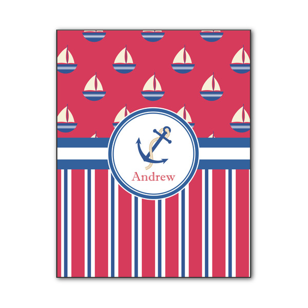 Custom Sail Boats & Stripes Wood Print - 11x14 (Personalized)