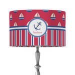 Sail Boats & Stripes 12" Drum Lamp Shade - Fabric (Personalized)