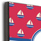 Sail Boats & Stripes 12x12 Wood Print - Closeup