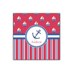 Sail Boats & Stripes Wood Print - 12x12 (Personalized)