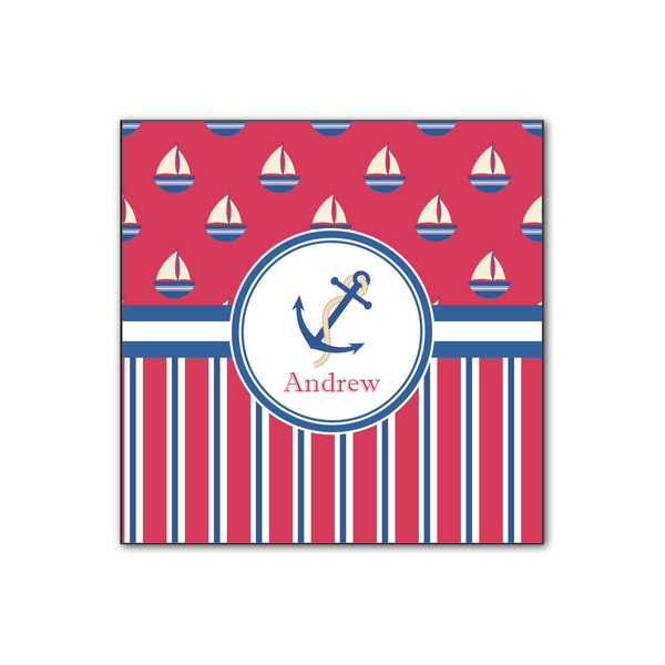 Custom Sail Boats & Stripes Wood Print - 12x12 (Personalized)