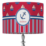 Sail Boats & Stripes 16" Drum Lamp Shade - Fabric (Personalized)