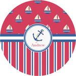 Sail Boats & Stripes Multipurpose Round Labels - 2" (Personalized)