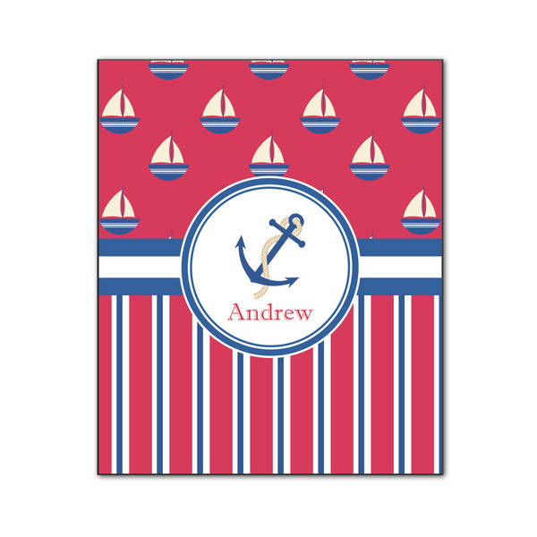 Custom Sail Boats & Stripes Wood Print - 20x24 (Personalized)