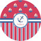 Sail Boats & Stripes 3" Multipurpose Round Labels - Single Sticker