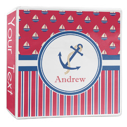 Sail Boats & Stripes 3-Ring Binder - 2 inch (Personalized)