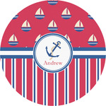 Sail Boats & Stripes Multipurpose Round Labels - 5" (Personalized)