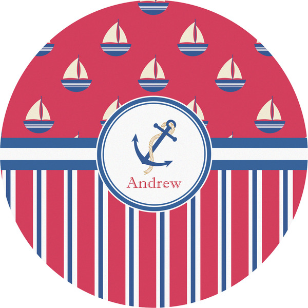 Custom Sail Boats & Stripes Multipurpose Round Labels - 5" (Personalized)