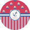 Sail Boats & Stripes 5" Multipurpose Round Label - Single Sticker