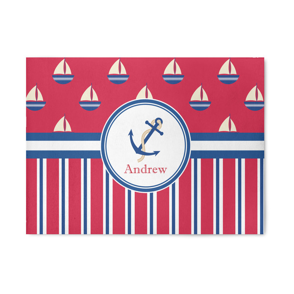 Custom Sail Boats & Stripes 5' x 7' Patio Rug (Personalized)