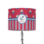 Sail Boats & Stripes 8" Drum Lamp Shade - Fabric (Personalized)