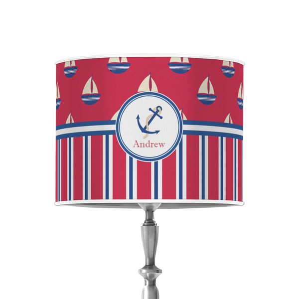 Custom Sail Boats & Stripes 8" Drum Lamp Shade - Poly-film (Personalized)