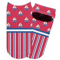 Sail Boats & Stripes Adult Ankle Socks