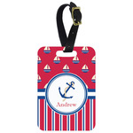 Sail Boats & Stripes Metal Luggage Tag w/ Name or Text