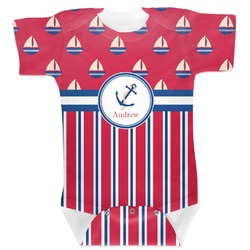 Sail Boats & Stripes Baby Bodysuit 6-12 (Personalized)