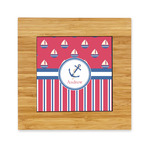 Sail Boats & Stripes Bamboo Trivet with Ceramic Tile Insert (Personalized)