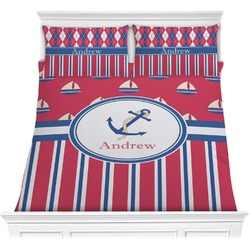 Sail Boats & Stripes Comforter Set - Full / Queen (Personalized)