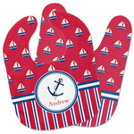 Sail Boats & Stripes Baby Bib w/ Name or Text