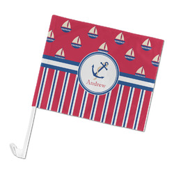 Sail Boats & Stripes Car Flag - Large (Personalized)