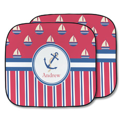 Sail Boats & Stripes Car Sun Shade - Two Piece (Personalized)