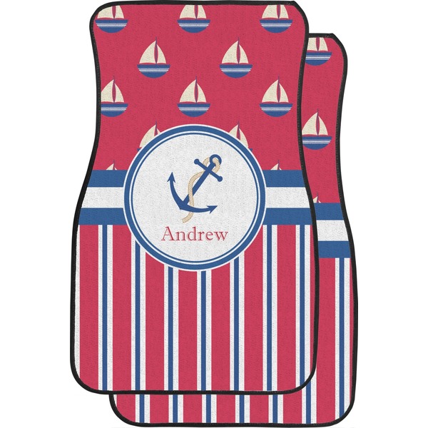 Custom Sail Boats & Stripes Car Floor Mats (Personalized)