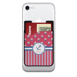 Sail Boats & Stripes 2-in-1 Cell Phone Credit Card Holder & Screen Cleaner (Personalized)