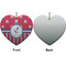 Sail Boats & Stripes Ceramic Flat Ornament - Heart Front & Back (APPROVAL)