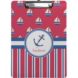 Sail Boats & Stripes Clipboard (Letter Size) (Personalized)