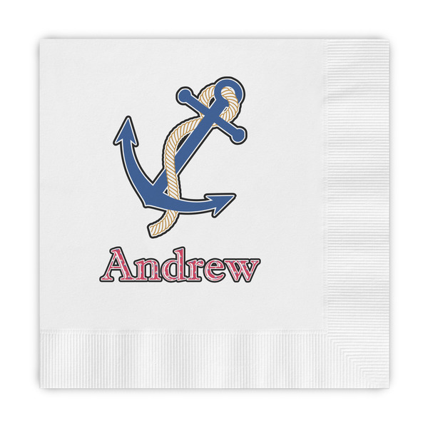 Custom Sail Boats & Stripes Embossed Decorative Napkins (Personalized)