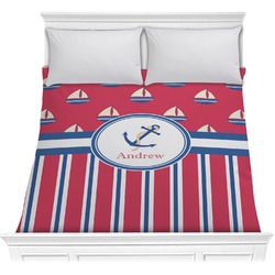 Sail Boats & Stripes Comforter - Full / Queen (Personalized)