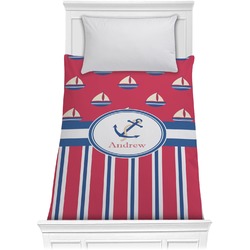 Sail Boats & Stripes Comforter - Twin (Personalized)