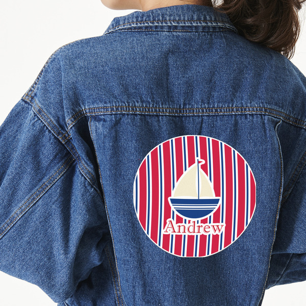 Custom Sail Boats & Stripes Large Custom Shape Patch - 2XL (Personalized)