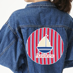 Sail Boats & Stripes Twill Iron On Patch - Custom Shape - 3XL - Set of 4 (Personalized)