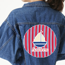 Sail Boats & Stripes Twill Iron On Patch - Custom Shape - 3XL (Personalized)