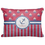 Sail Boats & Stripes Decorative Baby Pillowcase - 16"x12" (Personalized)