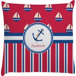 Sail Boats & Stripes Decorative Pillow Case (Personalized)