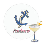 Sail Boats & Stripes Printed Drink Topper - 3.25" (Personalized)