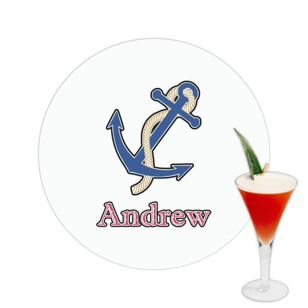 Custom Sail Boats & Stripes Printed Drink Topper -  2.5" (Personalized)