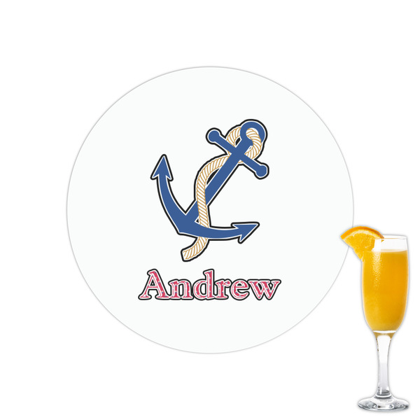 Custom Sail Boats & Stripes Printed Drink Topper - 2.15" (Personalized)