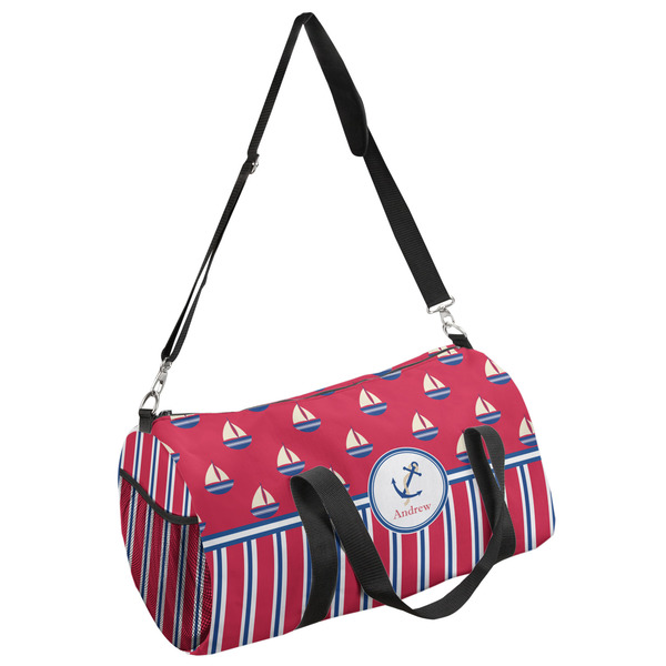 Custom Sail Boats & Stripes Duffel Bag - Small (Personalized)