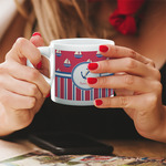 Sail Boats & Stripes Double Shot Espresso Cup - Single (Personalized)