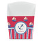 Sail Boats & Stripes French Fry Favor Box - Front View