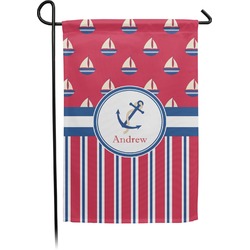 Sail Boats & Stripes Small Garden Flag - Double Sided w/ Name or Text