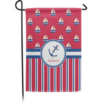 Sail Boats & Stripes Small Garden Flag - Single Sided w/ Name or Text