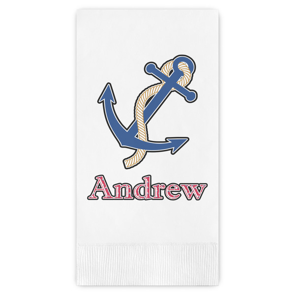 Custom Sail Boats & Stripes Guest Paper Towels - Full Color (Personalized)