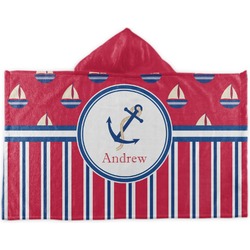 Sail Boats & Stripes Kids Hooded Towel (Personalized)
